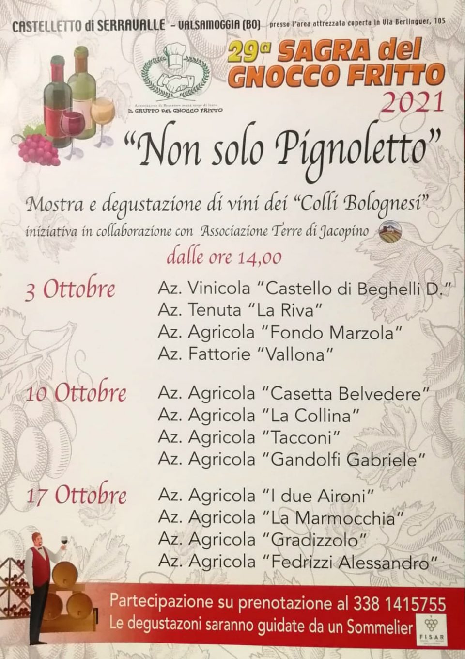 “Non solo Pignoletto” a Castelletto di Serravalle